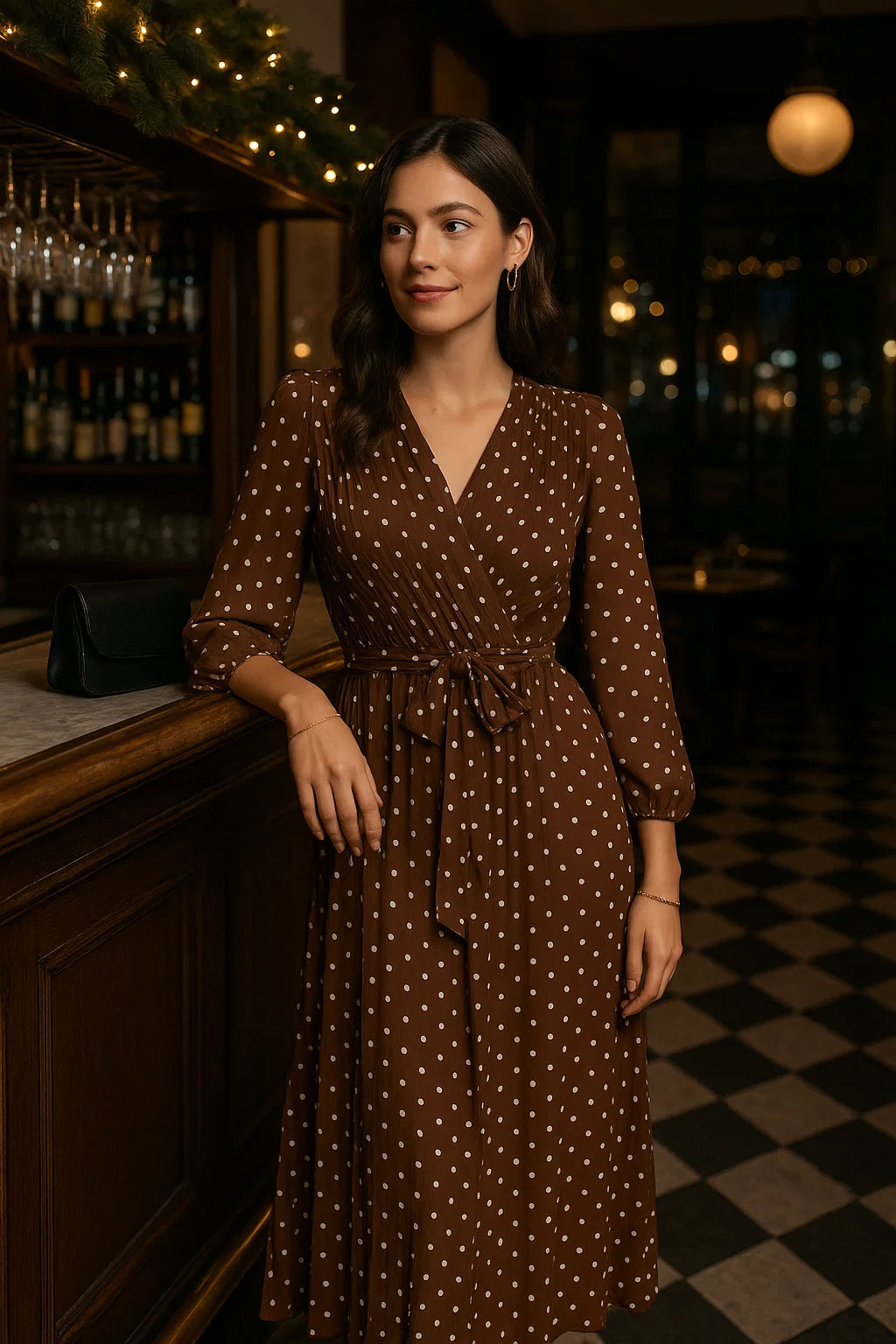 Robe Plissée Pois
