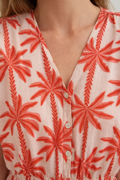 Robe Longue Red Palm