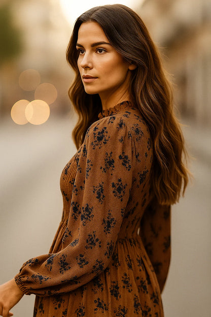 Robe Smockée Fleurie