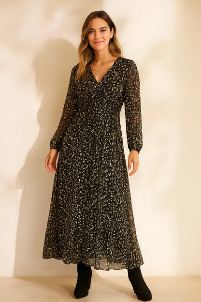 Robe Longue Taille Smockée