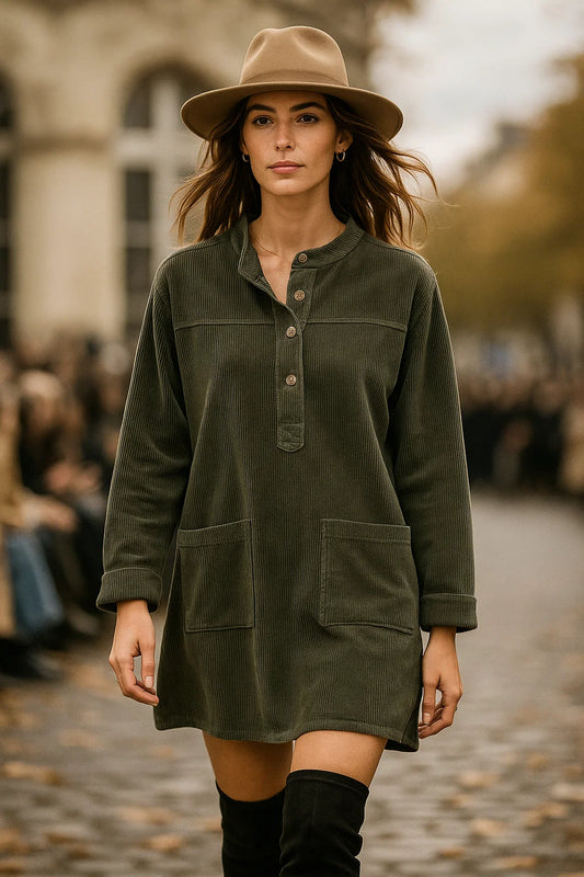 Robe en Velours Côtelé