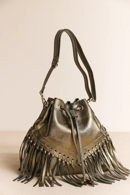 Sac Tressé Franges Cuir