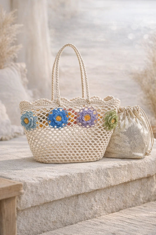 Cabas Crochet Fleuri