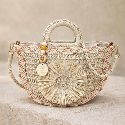Sac Raphia Demi-Lune