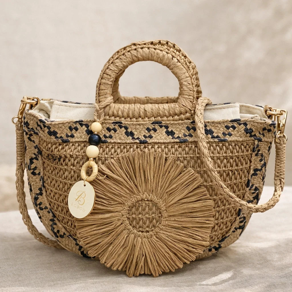 Sac Raphia Demi-Lune