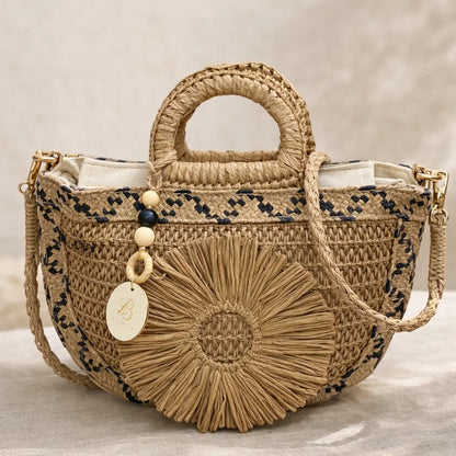 Sac Raphia Demi-Lune
