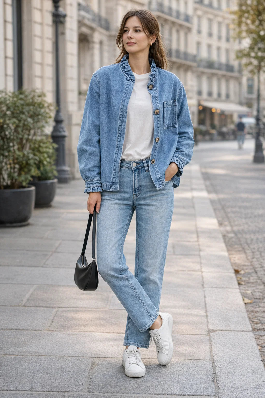 Surchemise Denim Volantée