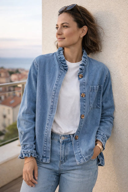 Surchemise Denim Volantée