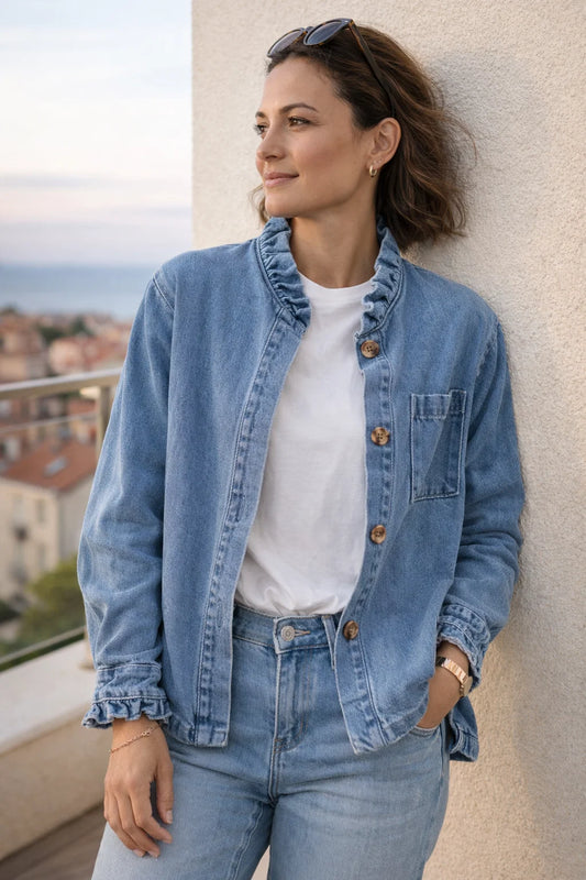 Surchemise Denim Volantée