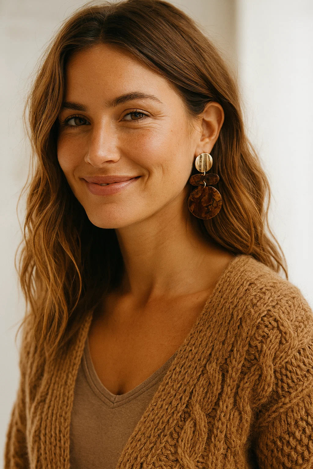 Boucles Rondes Marron Doré