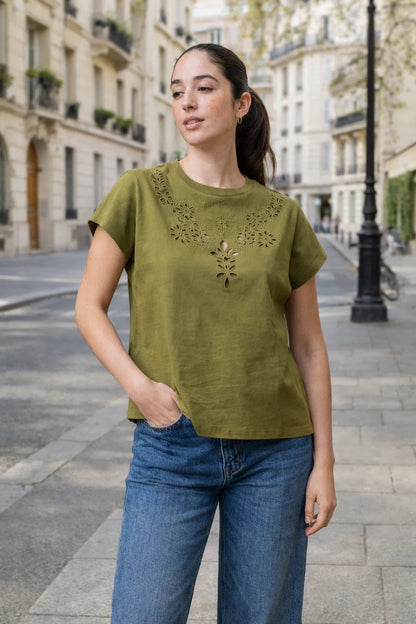 Tee-shirt Broderie Ajourée