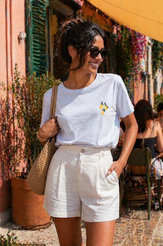 Tee-shirt Citron Brodé
