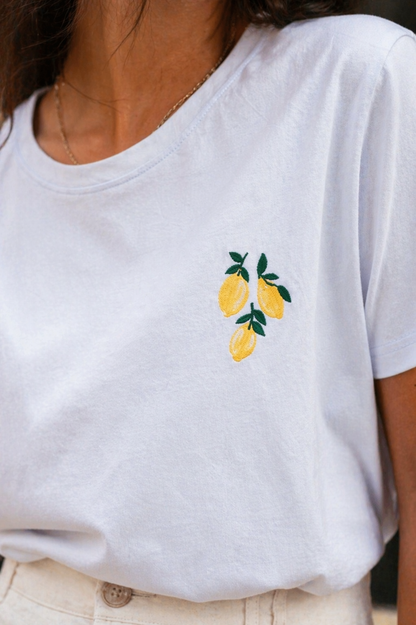 Tee-shirt Citron Brodé