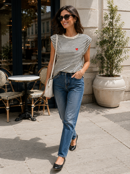 Tee-shirt Rayé Coeur