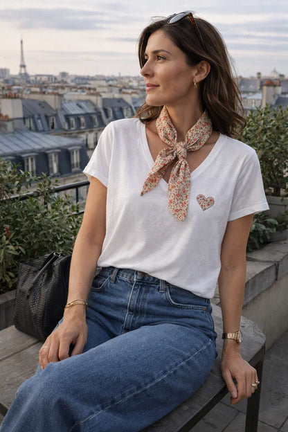 Tee-shirt Foulard Coeur