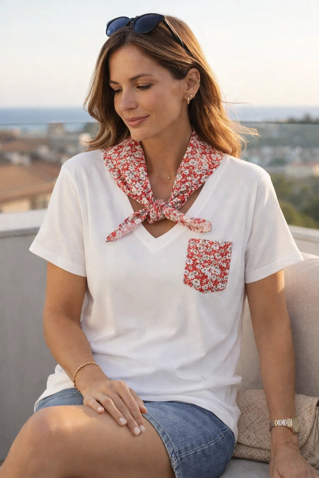 Tee-shirt Foulard Fleuri
