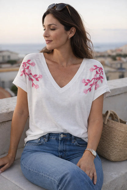 Tee-shirt Coton Fleurs