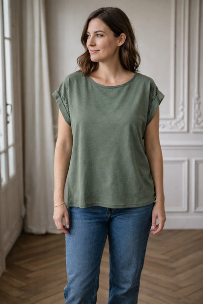 Tee-shirt Manches Volantées