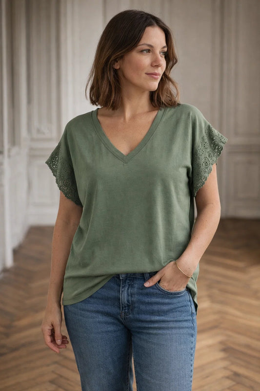 Tee-shirt Manches Ajourées
