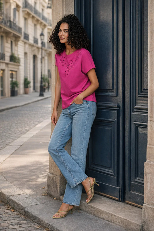 Tee-shirt Broderie Ajourée