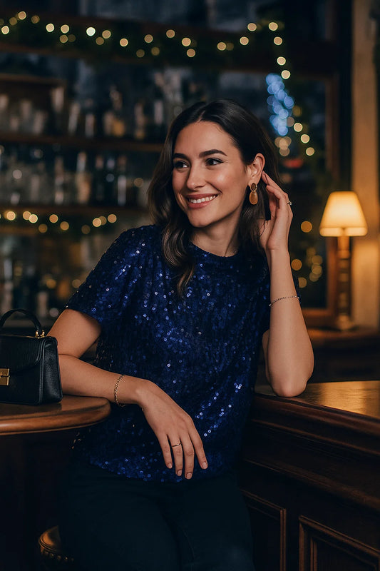 Tee-shirt Velours Sequins