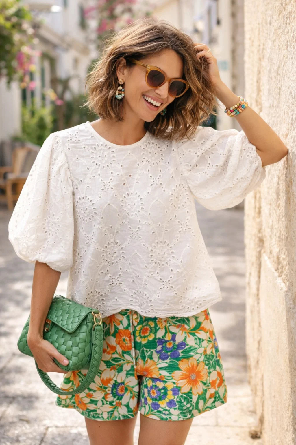 Top Ajouré Manches Ballons