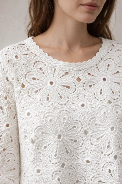 Top Ajouré Blanc