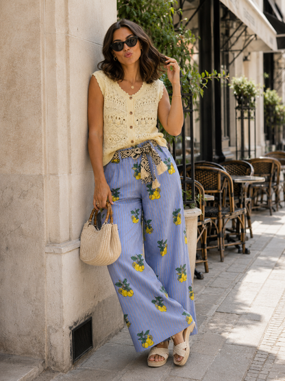 Top Ajouré Femme Jaune