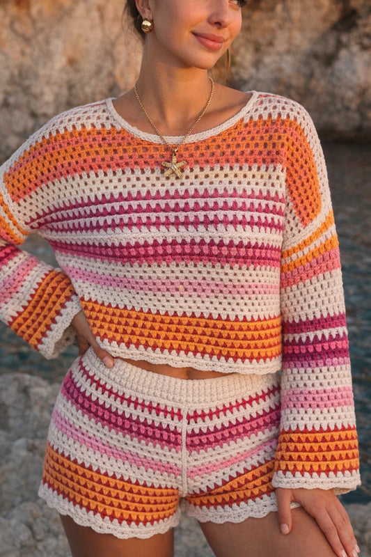 Top Crochet Rayé