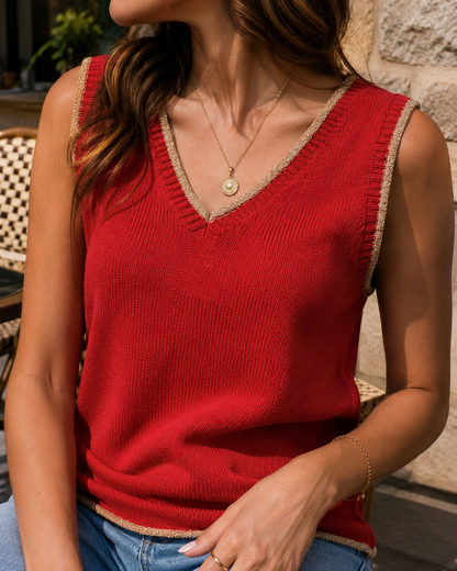 Débardeur Maille Doré