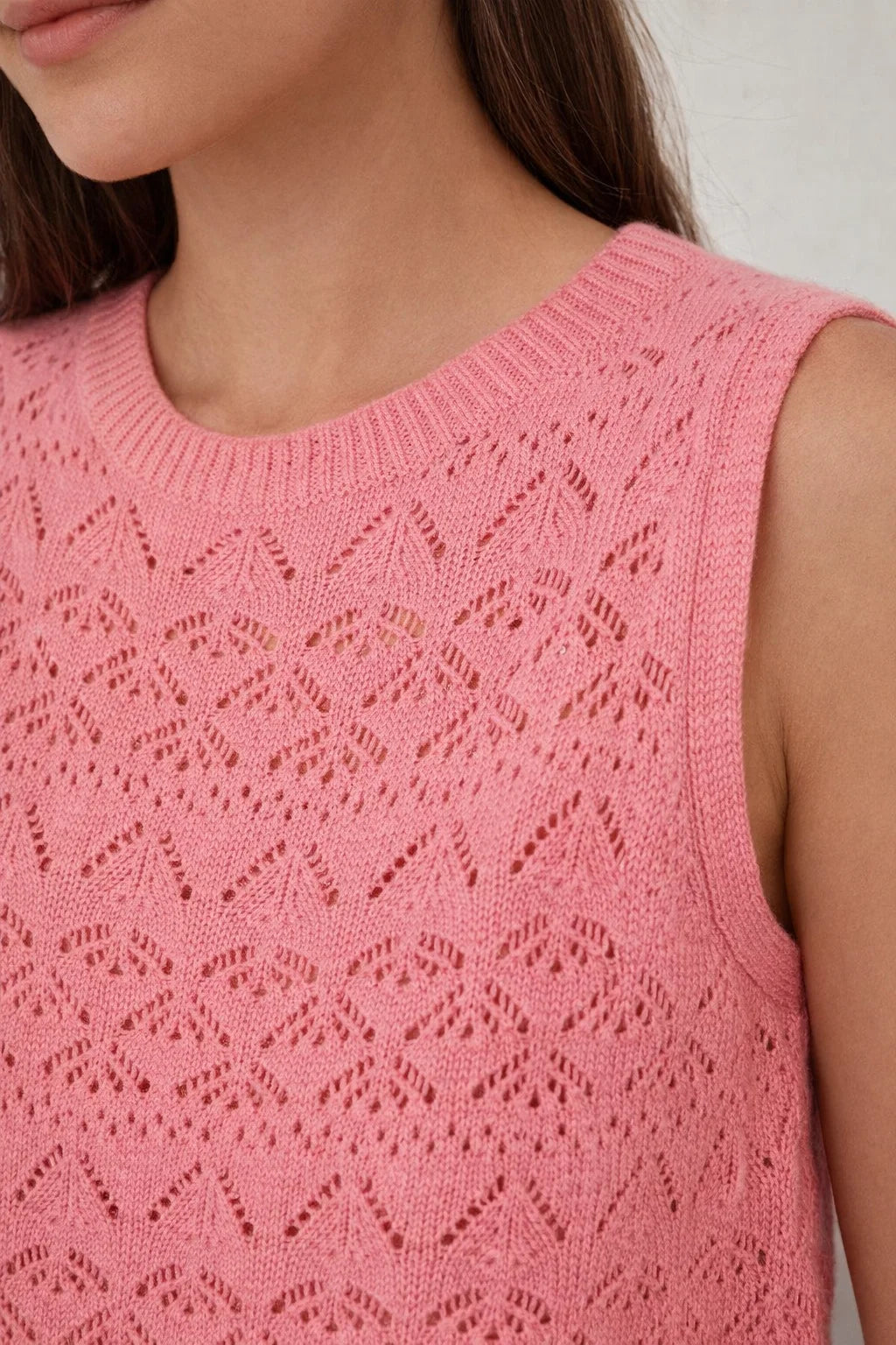 Top sans Manches Maille Ajouré