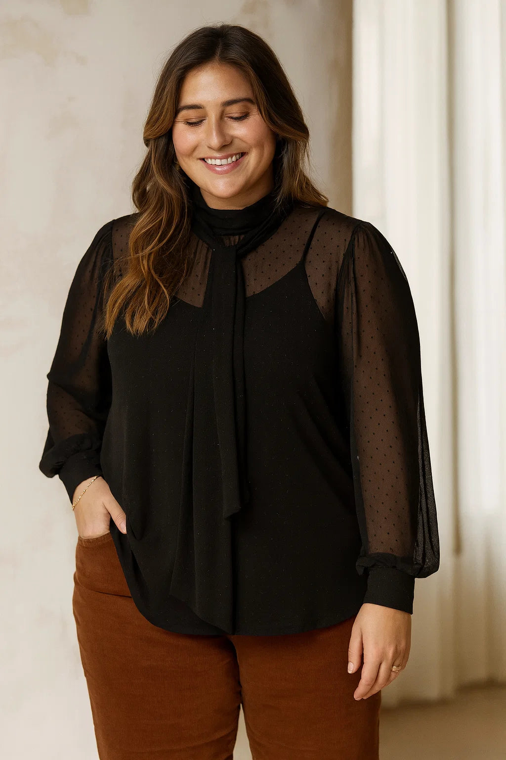 Blouse Strass Transparent  - TU du 44 au 50