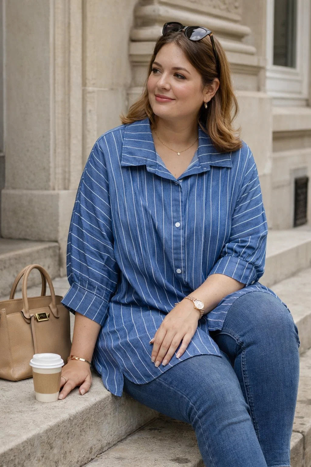 Tunique Rayée Denim Tu 42-50