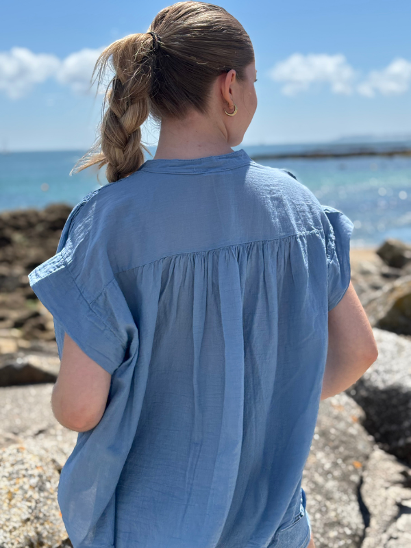 Haut en gaze de coton fluide