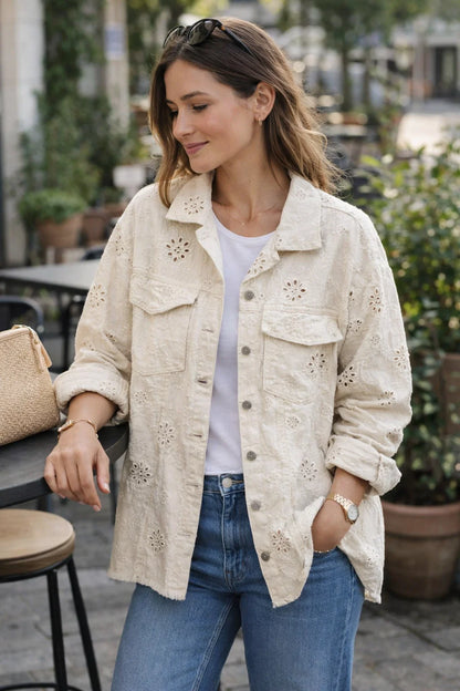 Veste Jean Brodée Fleurs