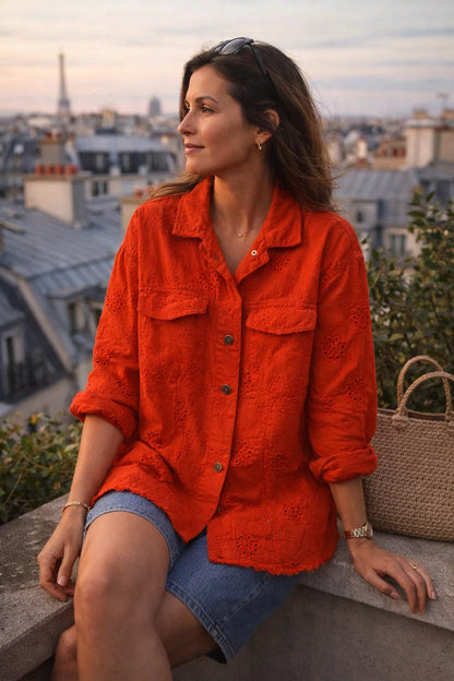 Veste Brodée Fleurs