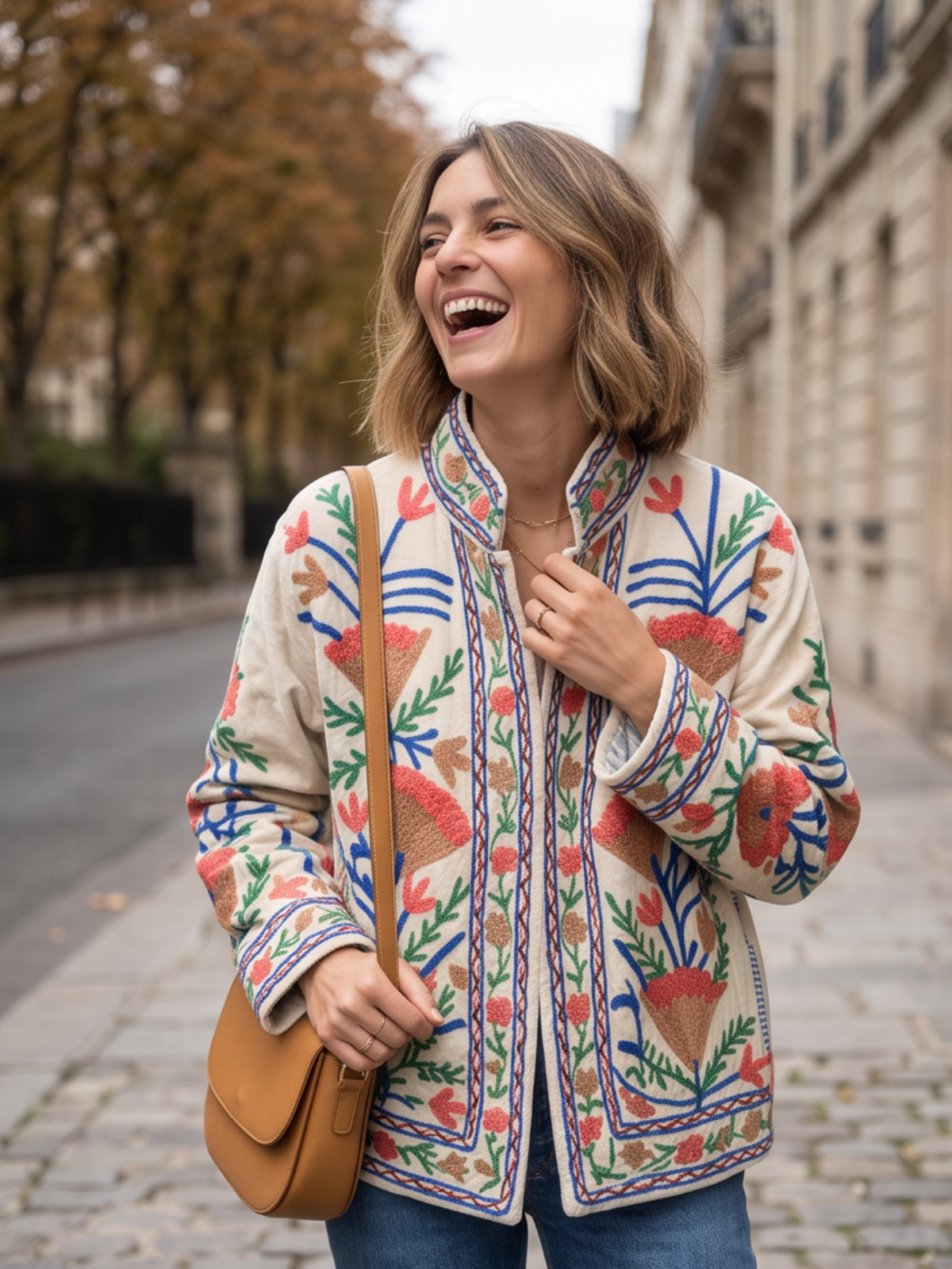 Veste Suzanne - Brodée Coton Bohème