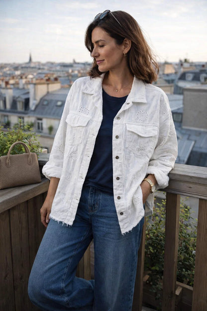 Veste Brodée Fleurs