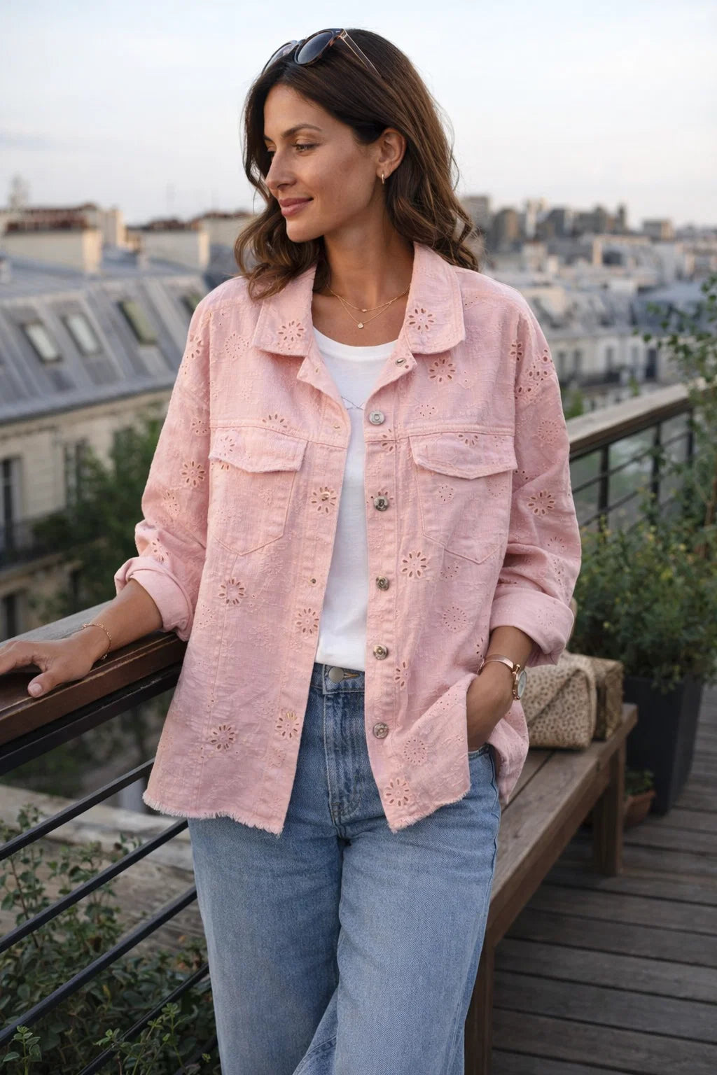 Veste Brodée Fleurs