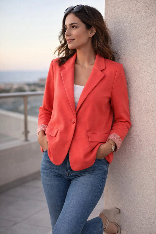 Blazer Revers Fleuris