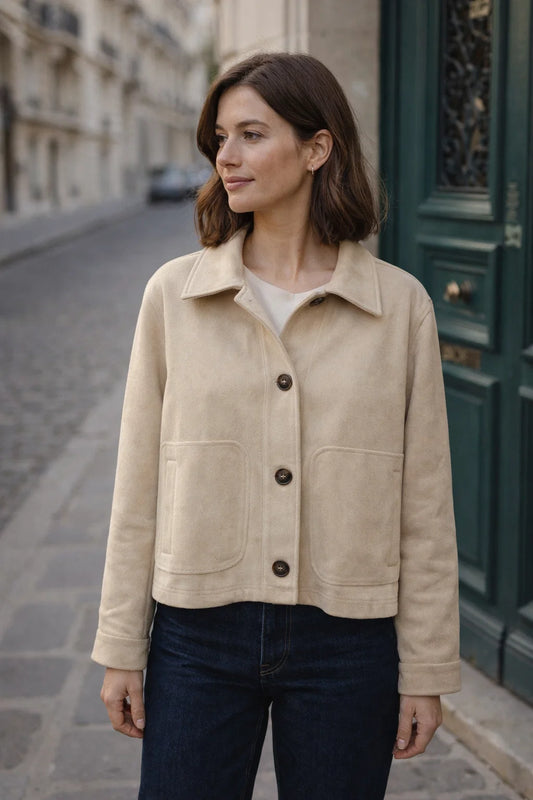 Veste Beige effet Daim