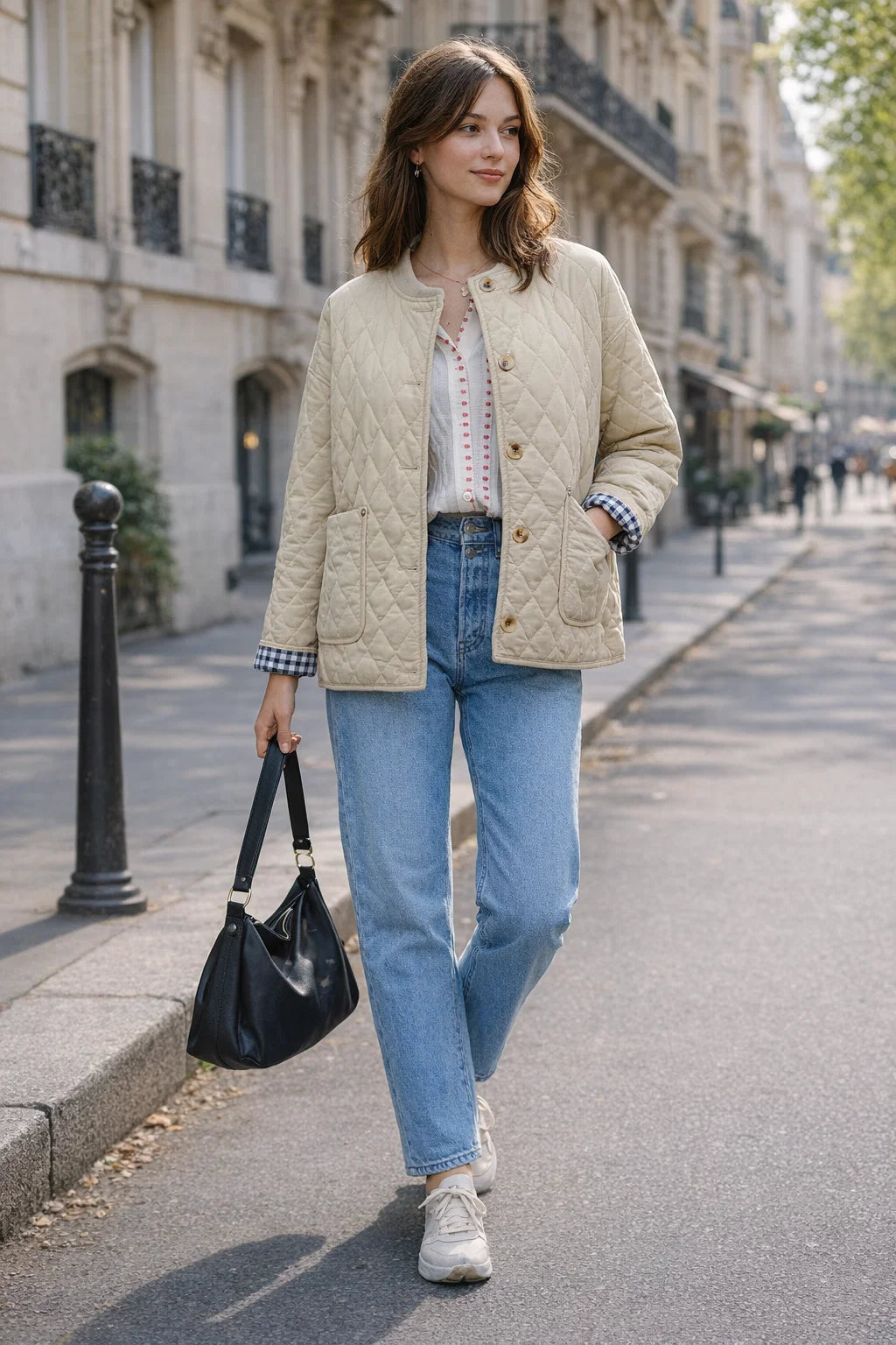 Veste Matelassé Doublure Vichy