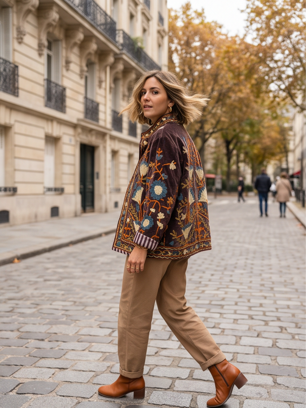 Veste Suzanne - Brodée Coton Bohème