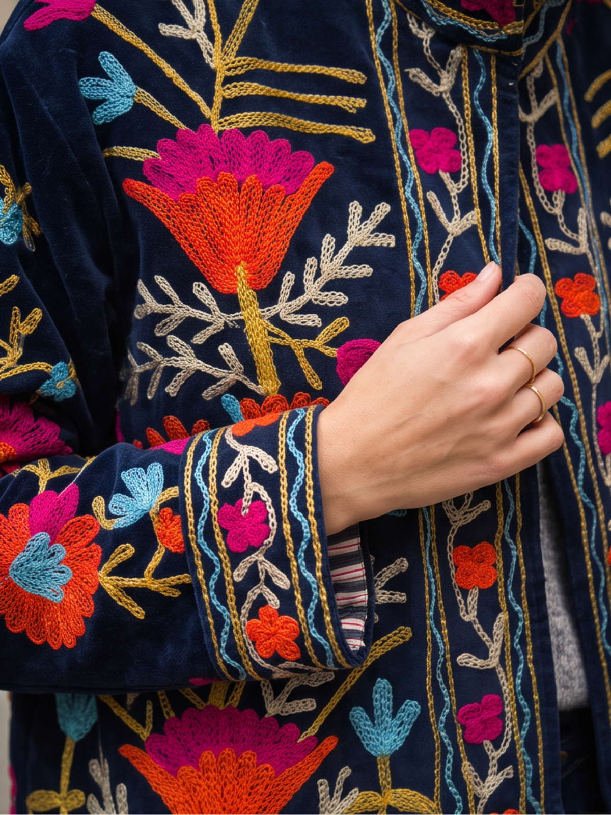 Veste Suzanne - Brodée Coton Bohème