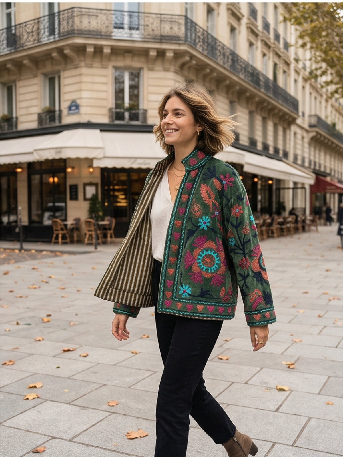 Veste Suzanne - Brodée Coton Bohème