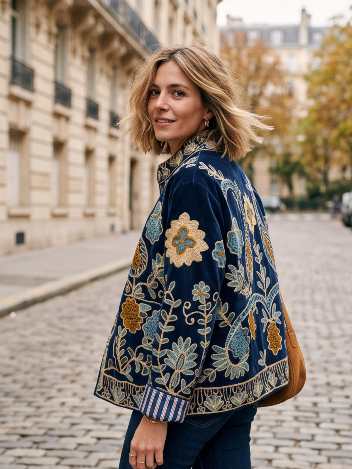 Veste Suzanne - Brodée Coton Bohème
