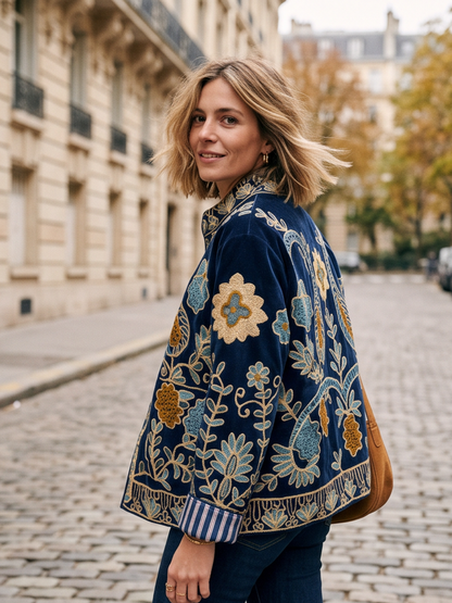 Veste Suzanne - Brodée Coton Bohème