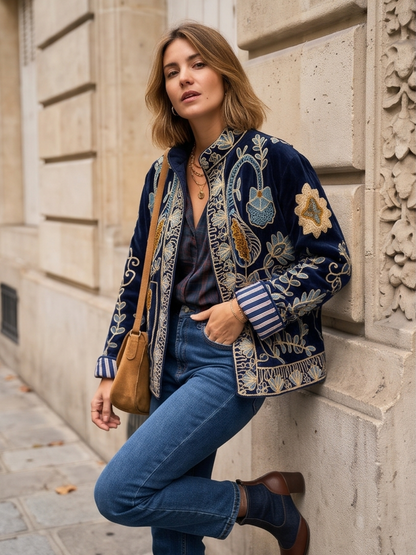 Veste Suzanne - Brodée Coton Bohème