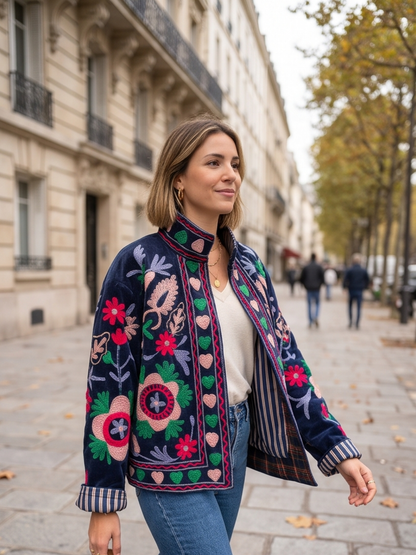 Veste Suzanne - Brodée Coton Bohème