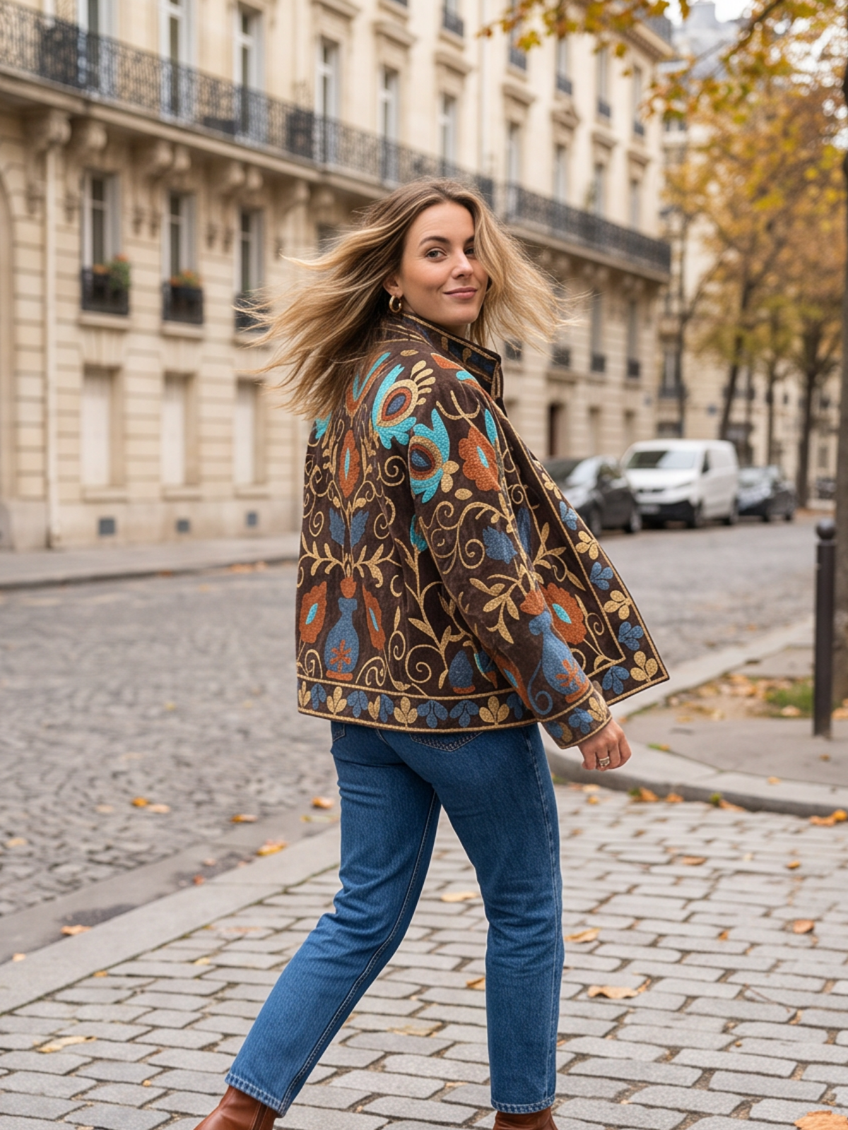 Veste Suzanne - Brodée Coton Bohème